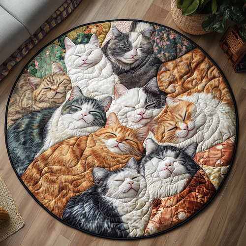 Whisker Wonderland Quilted Round Mat NCU0PD866