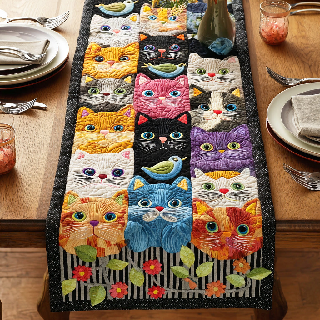 Whisker Wonderland Quilted Table Runner NCU0NTD729