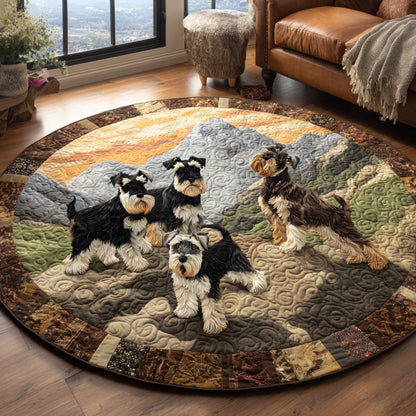 Whiskered Charm Quilted Round Mat NCU0DV1207