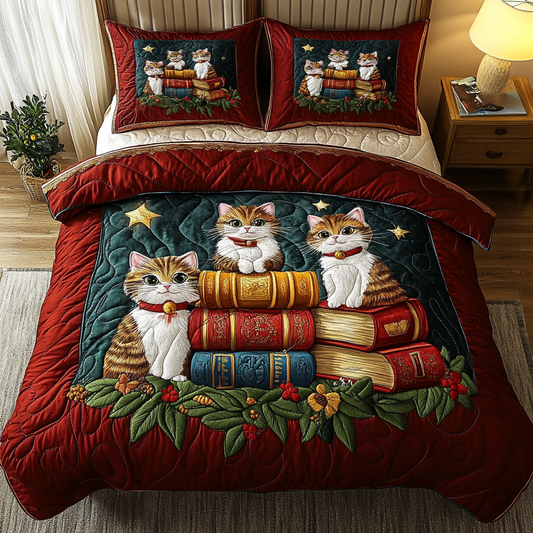 Whiskers And Tales 3-Piece Quilted Bedding Set NCU0DDK034