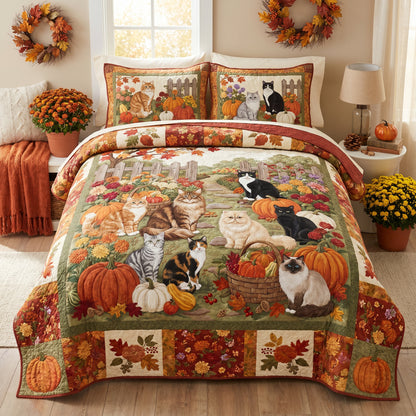 Whiskers In Autumn 3-Piece Quilted Bedding Set NCU0DV2197