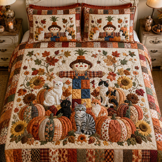 Whiskers Paradise 3-Piece Quilted Bedding Set NCU0PTT3354