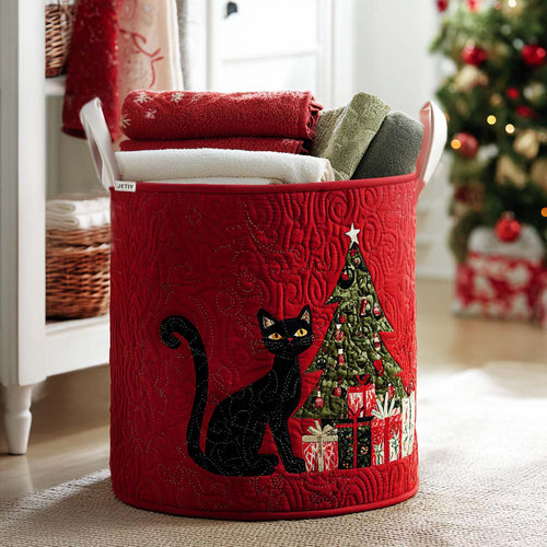 Whiskers Under the Tree Quilted Laundry Basket NCU0PTT1507