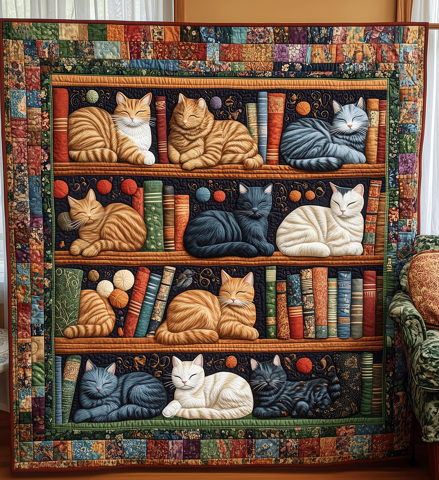 Whiskers and Words Quilted Blanket NCU0TH1811