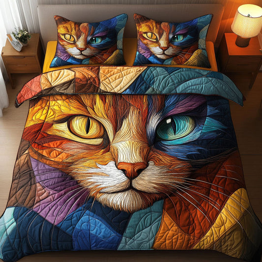 Whiskers in Color 3-Piece Quilted Bedding Set NCU0NNT601