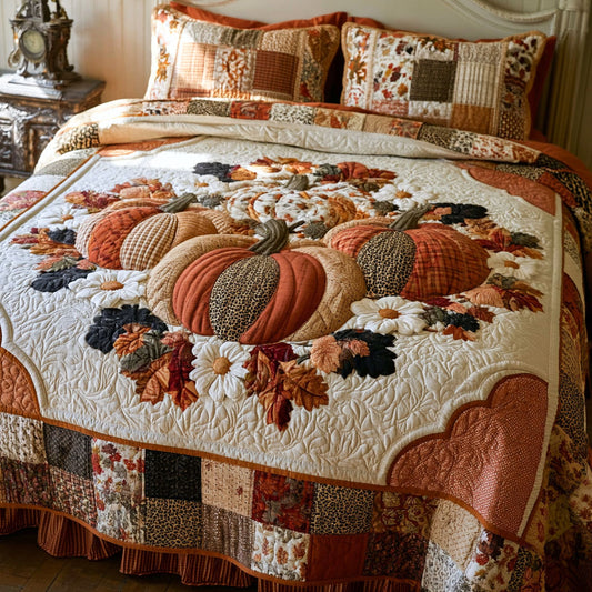 Whiskers of Autumn 3-Piece Quilted Bedding Set NCU0PTT3353