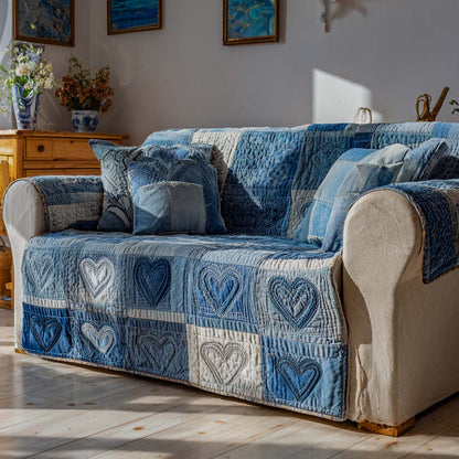Whisper Hearts Quilted Sofa Cover NCU0NXD1385