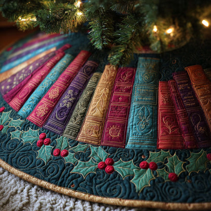 Whispered Chapters Christmas Quilted Tree Skirt NCU0NTV420