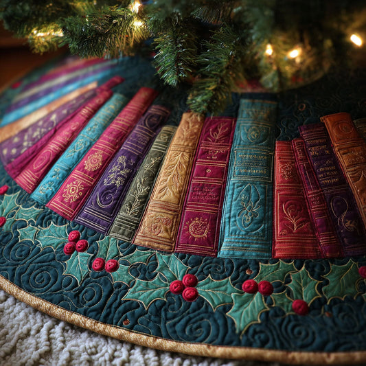 Whispered Chapters Christmas Quilted Tree Skirt NCU0NTV420