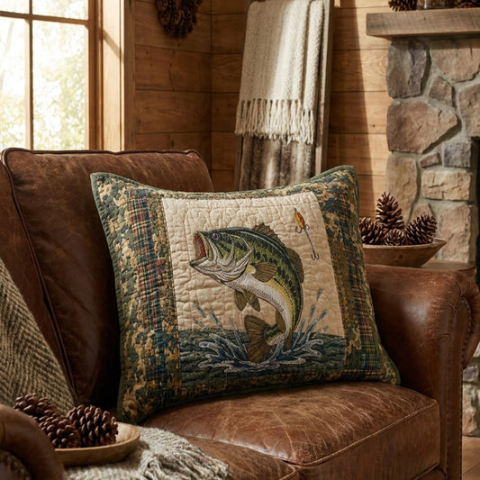Whispering River Waters 3 Piece Quilted Pillow Case NCU0PTT3186