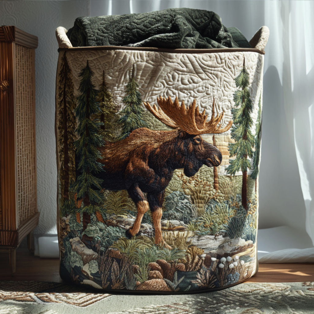 Whispering Antlers Quilted Laundry Basket NCU0PTT1751