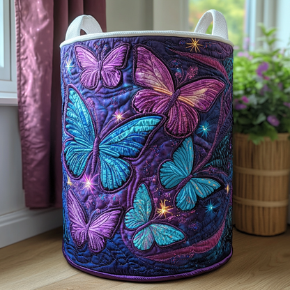Whispering Butterfly Quilted Laundry Basket NCU0DDK1327