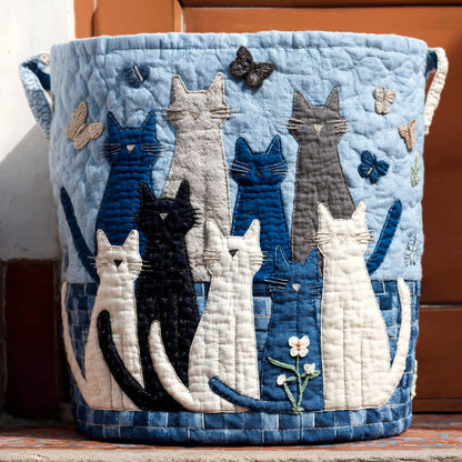 Whispering Cats Quilted Laundry Basket NCU0PTT2492