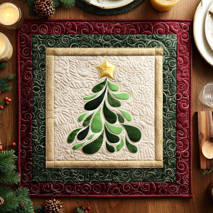 Whispering Evergreen Quilted Table Topper NCU0NTV128