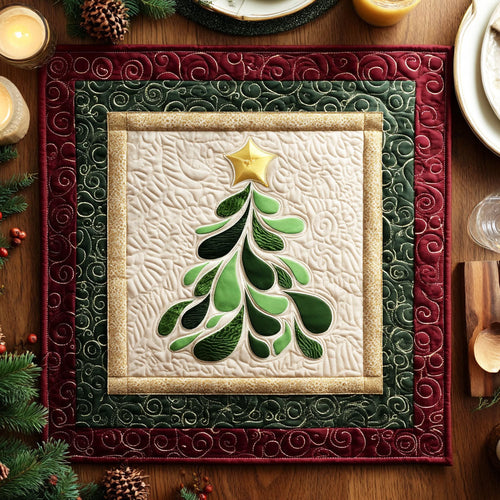 Whispering Evergreen Quilted Table Topper NCU0NTV128