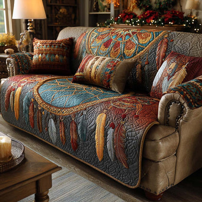 Whispering Feathers Quilted Sofa Cover NCU0NNL230