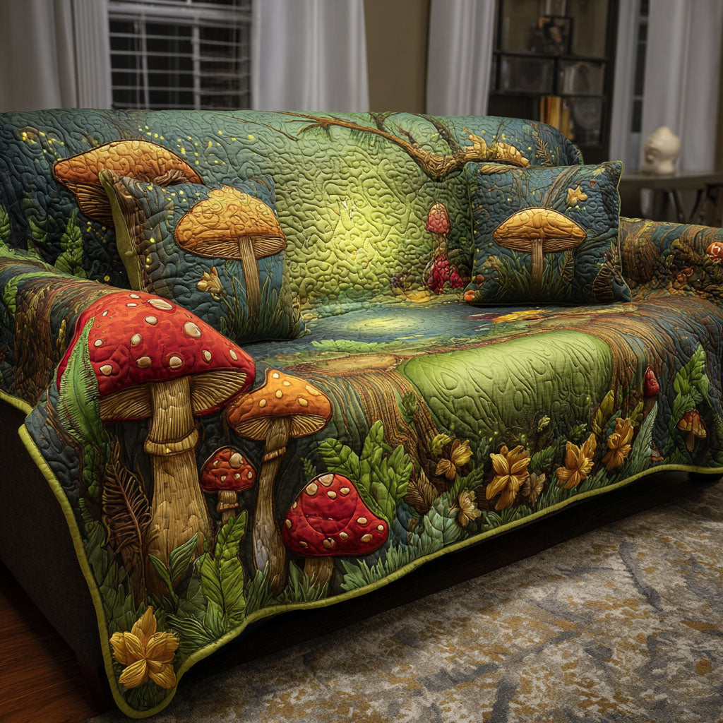 Whispering Forest Lane Quilted Sofa Cover NCU0PTT2276