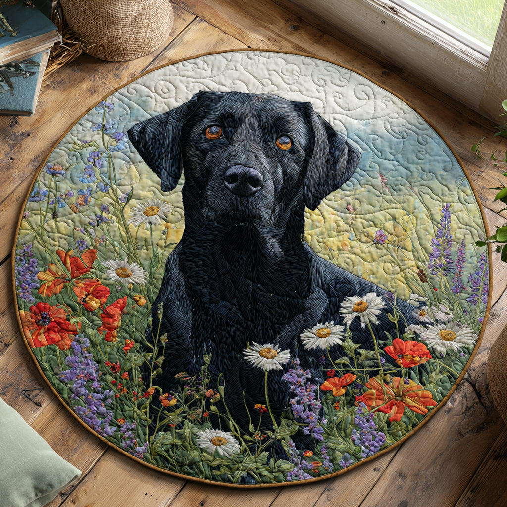 Whispering Fur Quilted Round Mat NCU0DV1197