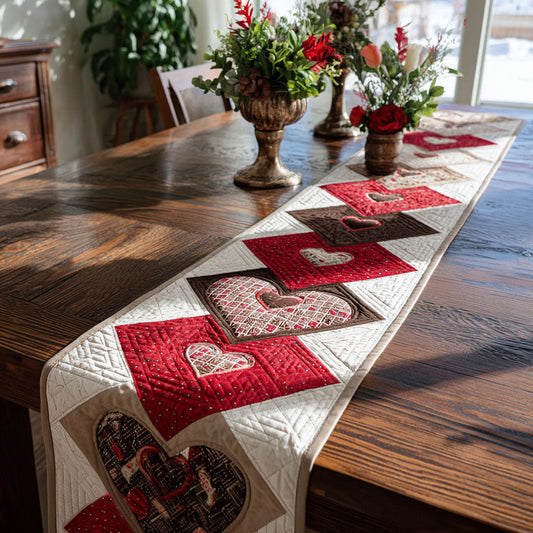 Whispering Hearts Quilted Table Runner NCU0PTT2785