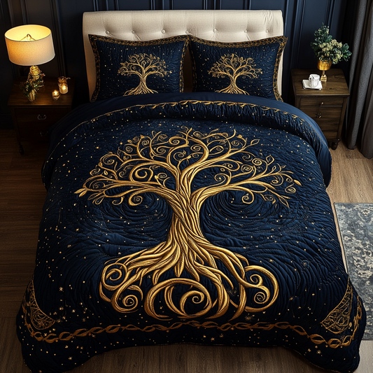 Whispering Leaves 3-Piece Quilted Bedding Set NCU0DDK171