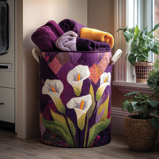 Whispering Lilies Quilted Laundry Basket NCU0PTT941