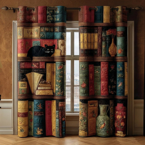 Whispering Pages Cat Quilted Curtains NCU0LDH186