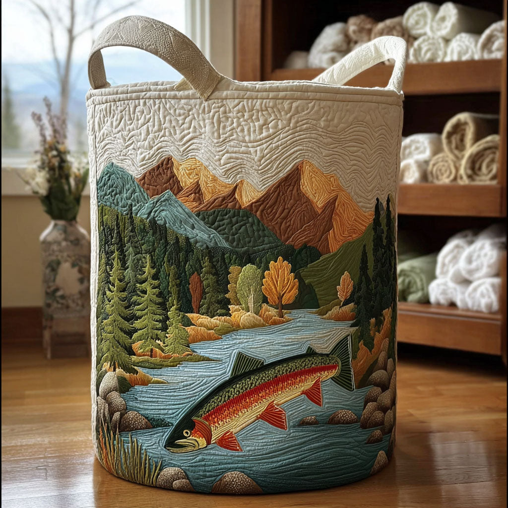 Whispering River Quilted Laundry Basket NCU0PTT1736