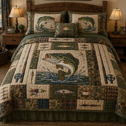 Whispering River Waters 3-Piece Quilted Bedding Set NCU0PTT3186