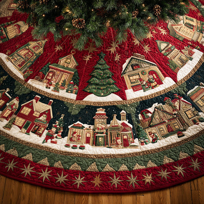 Whispering Snowfield Christmas Quilted Tree Skirt NCU0NTD1052
