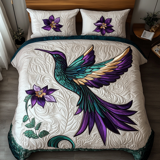 Whispering Wings 3-Piece Quilted Bedding Set NCU0DDK205