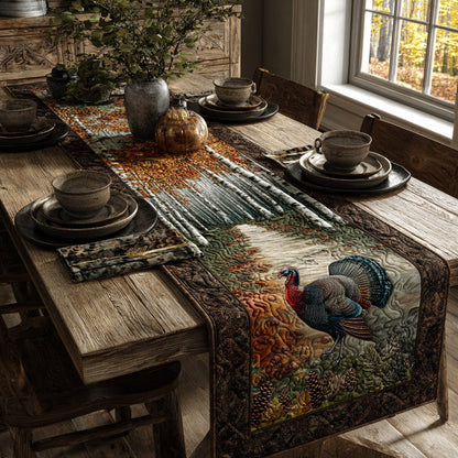 Whispering Woods Turkey Quilted Table Runner NCU0DV1078
