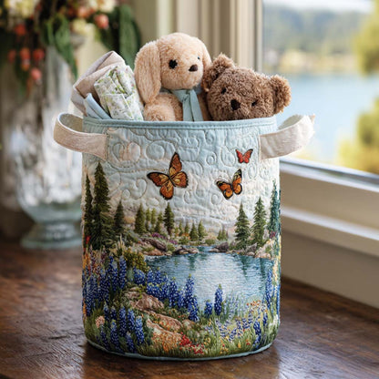 Whispers of Bluebonnet Quilted Laundry Basket NCU0NNT1310