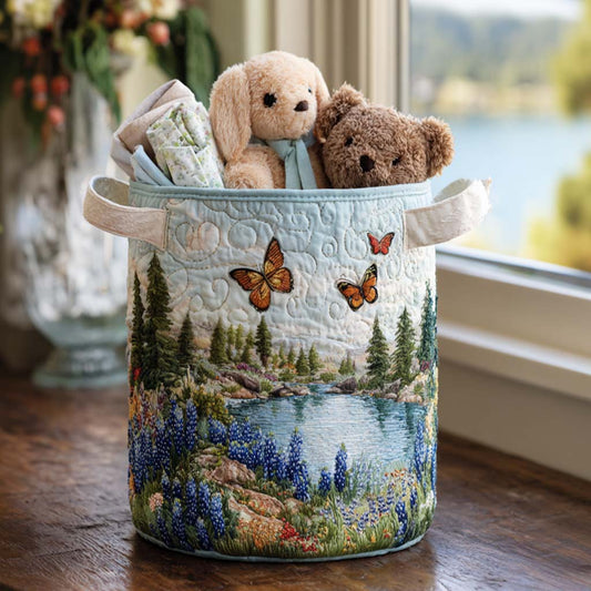 Whispers of Bluebonnet Quilted Laundry Basket NCU0NNT1310