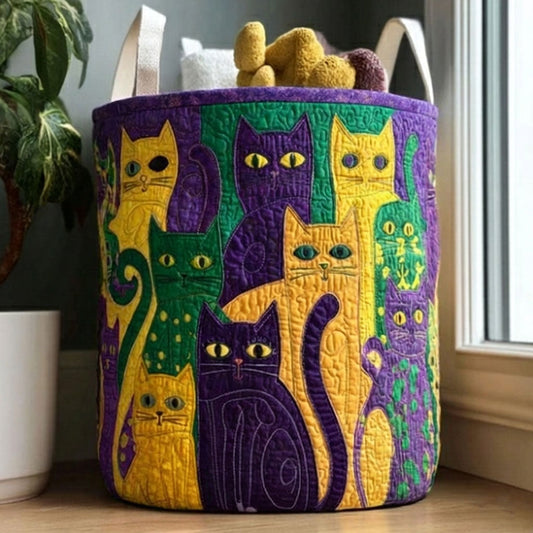 Whispers of the Cat Carnival Quilted Laundry Basket NCU0PTT2679