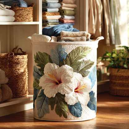 White Grace Quilted Laundry Basket NCU0NTV164