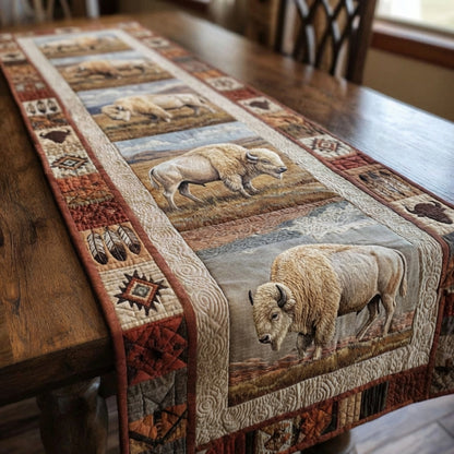 White Sovereign Quilted Table Runner NCU0NTV685