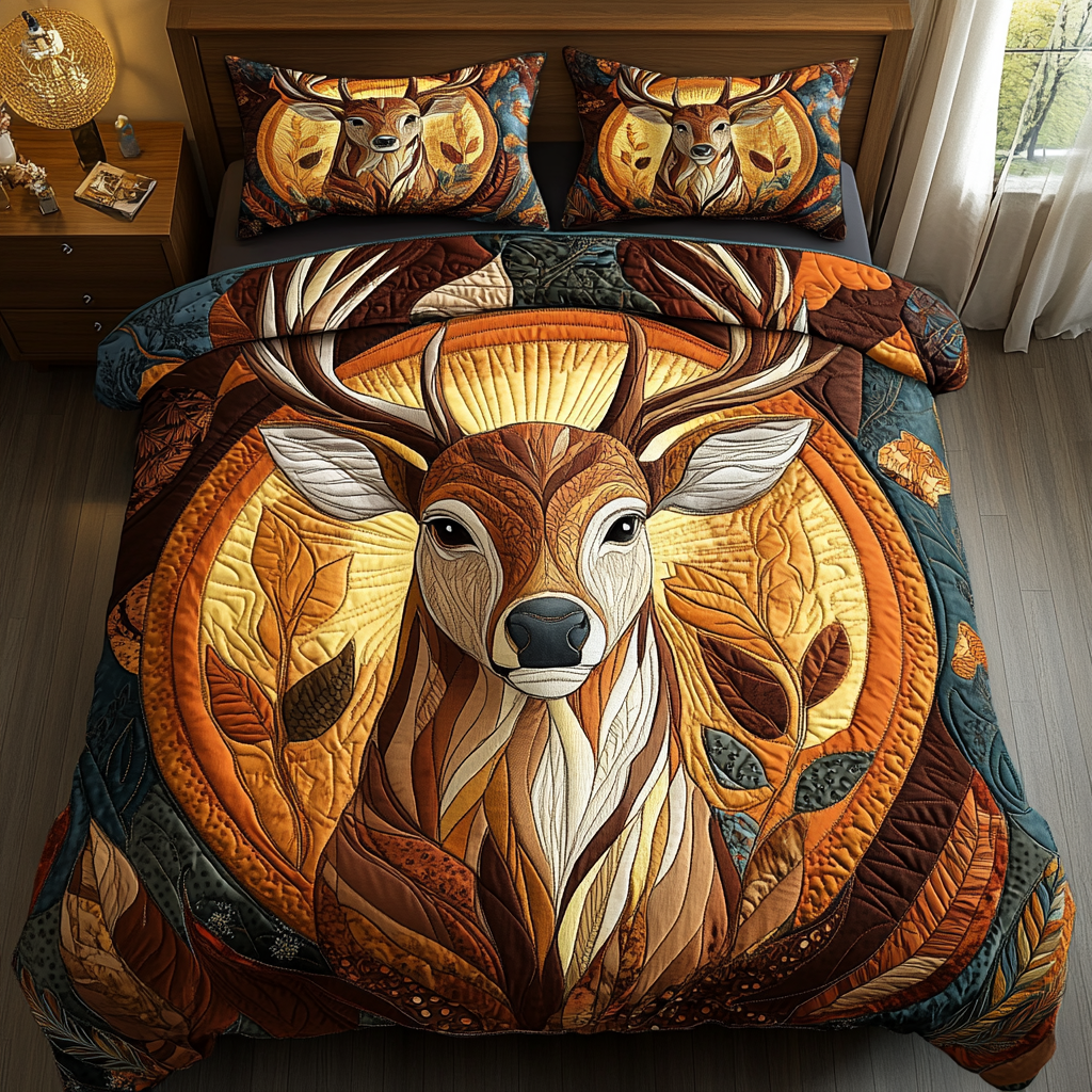 Whitetail Dream 3-Piece Quilted Bedding Set NCU0PVL067