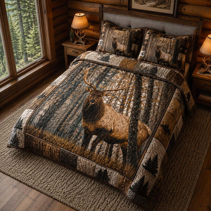 Whitetail Timber 3-Piece Quilted Bedding Set NCU0DQQ0887