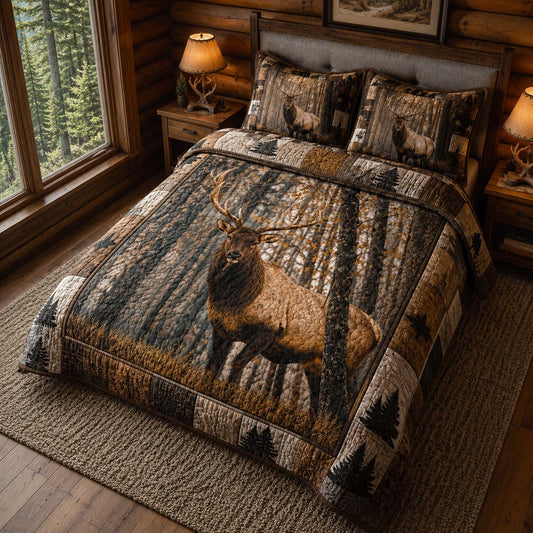 Whitetail Timber 3-Piece Quilted Bedding Set NCU0DQQ0887