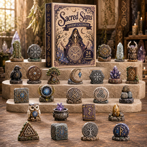 CHRISTMAS KICKOFF 40% OFF - Wiccan Sacred Signs Advent Calendar 2026 - 24-Day Festive Countdown, Acrylic Charms Blind Box - Gift For Witching Lovers AC0HA224