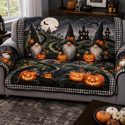 Wicked Pumpkin Gnomes Quilted Sofa Cover NCU0DV2412