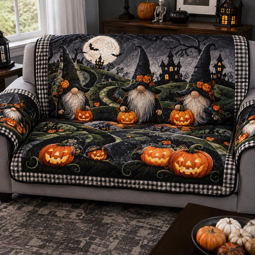 Wicked Pumpkin Gnomes Quilted Sofa Cover NCU0DV2412
