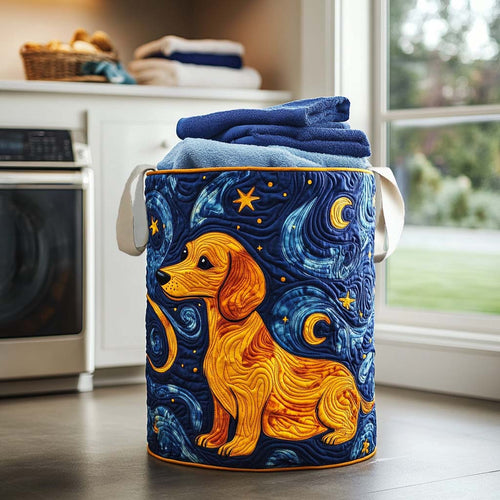 Wiener Pup Quilted Laundry Basket NCU0NNL065