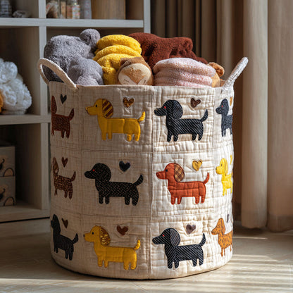 Wiener Wonderland Quilted Laundry Basket NCU0PTT1245