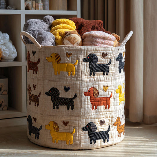 Wiener Wonderland Quilted Laundry Basket NCU0PTT1245
