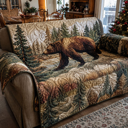 Wild Bear Country Quilted Sofa Cover NCU0PTT3449