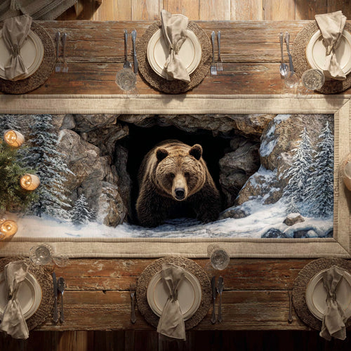 Wild Bear Den Quilted Table Runner NCU0HNH422