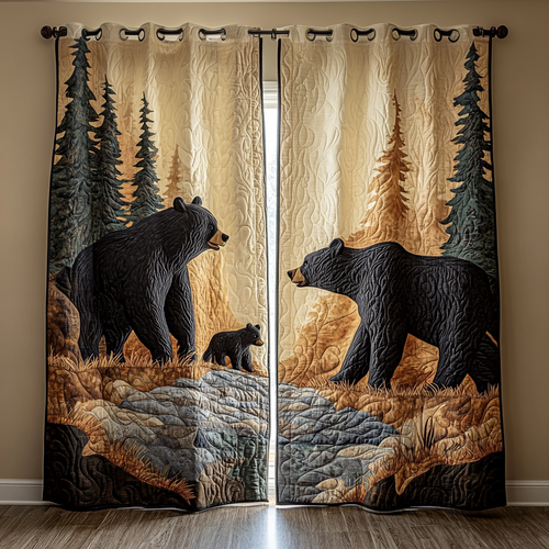 Wild Bear Quilted Curtains NCU0DDK1946