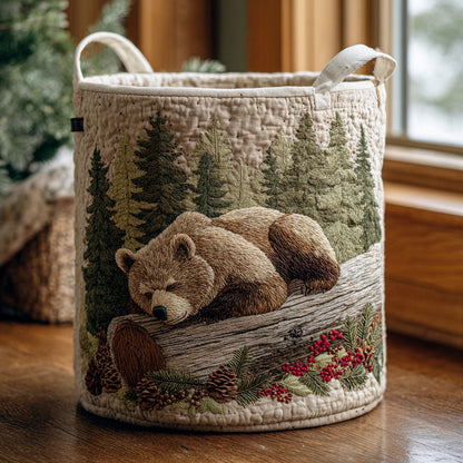 Wild Bear Quilted Laundry Basket NCU0DDK2136