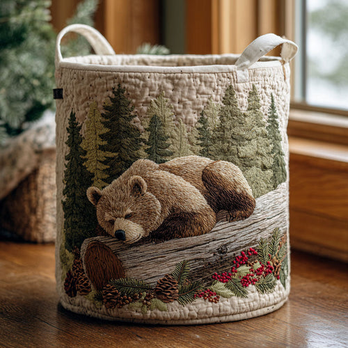 Wild Bear Quilted Laundry Basket NCU0DDK2136